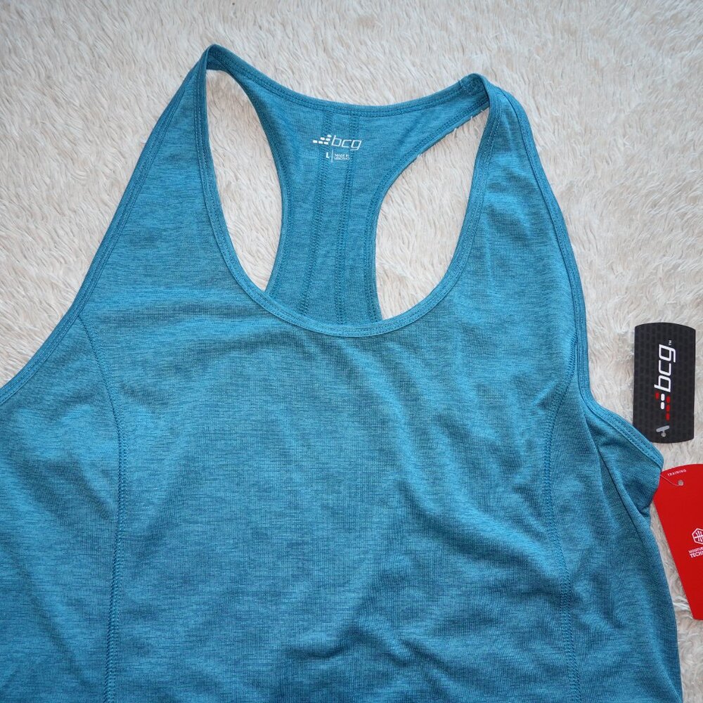 Women's Size Large Teal Moisture Wicking Racerback Tank Top - NWT - Picture 2 of 3